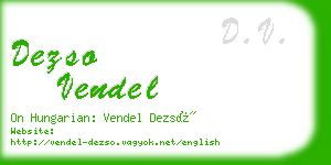 dezso vendel business card